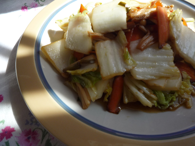 えのきと白菜のニラソース炒め（vegan  レシピ）